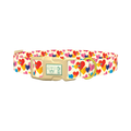 Winged Geometric Heart Dog Collar - plastic gold