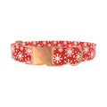 Festive Snowflake Dog Collar - metal silver