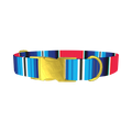 Vivid Stripe Dog Collar - metal gold