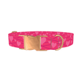 Heart Wave Dog Collar - metal rose gold