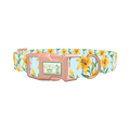 Floral Yellow Lily Dog Collar - plastic rose gold