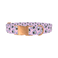 Floral Pansy Dog Collar - metal rose gold