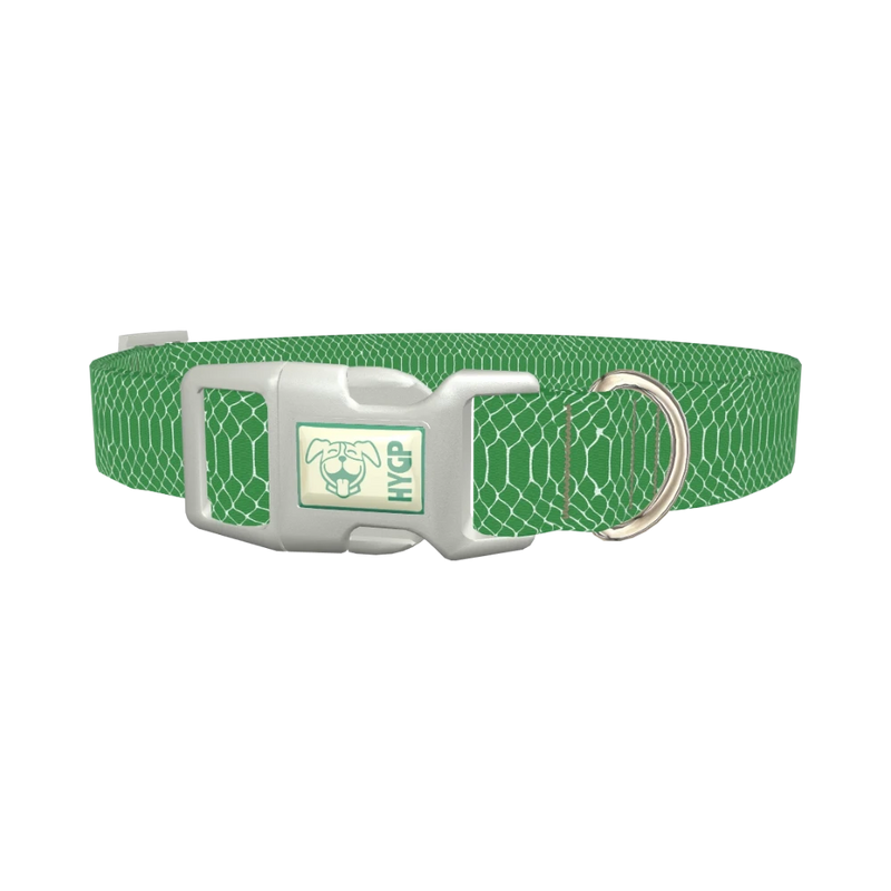 Geometric Snake Skin Dog Collar - plastic silver