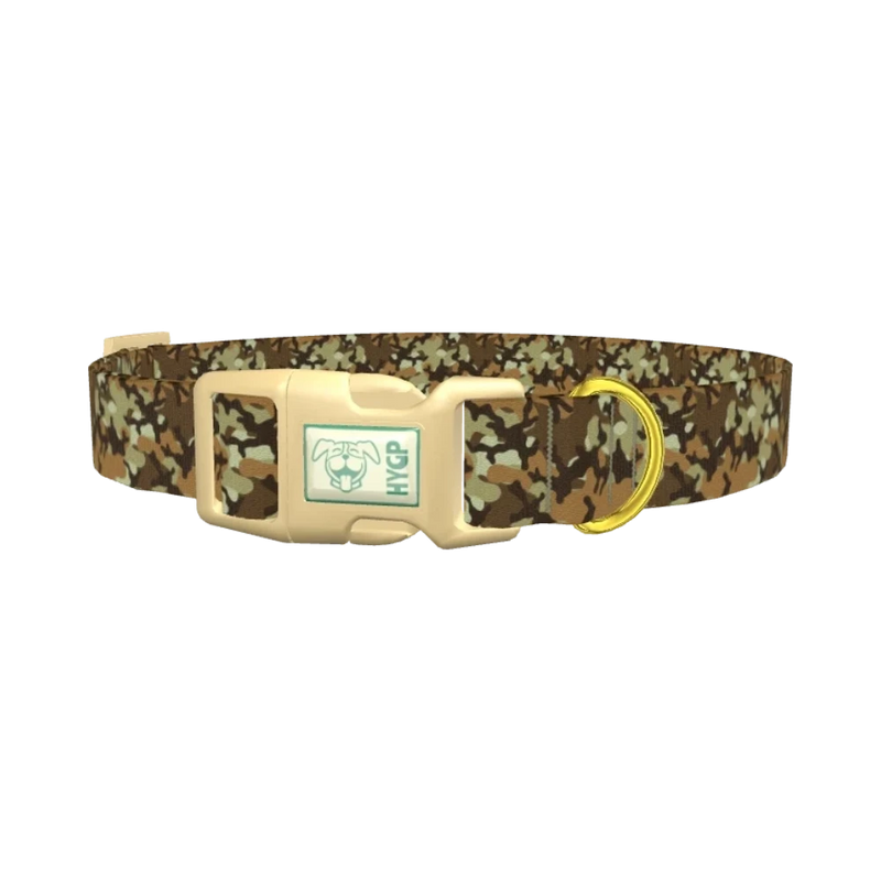 Brown Camouflage Dog Collar - plastic gold