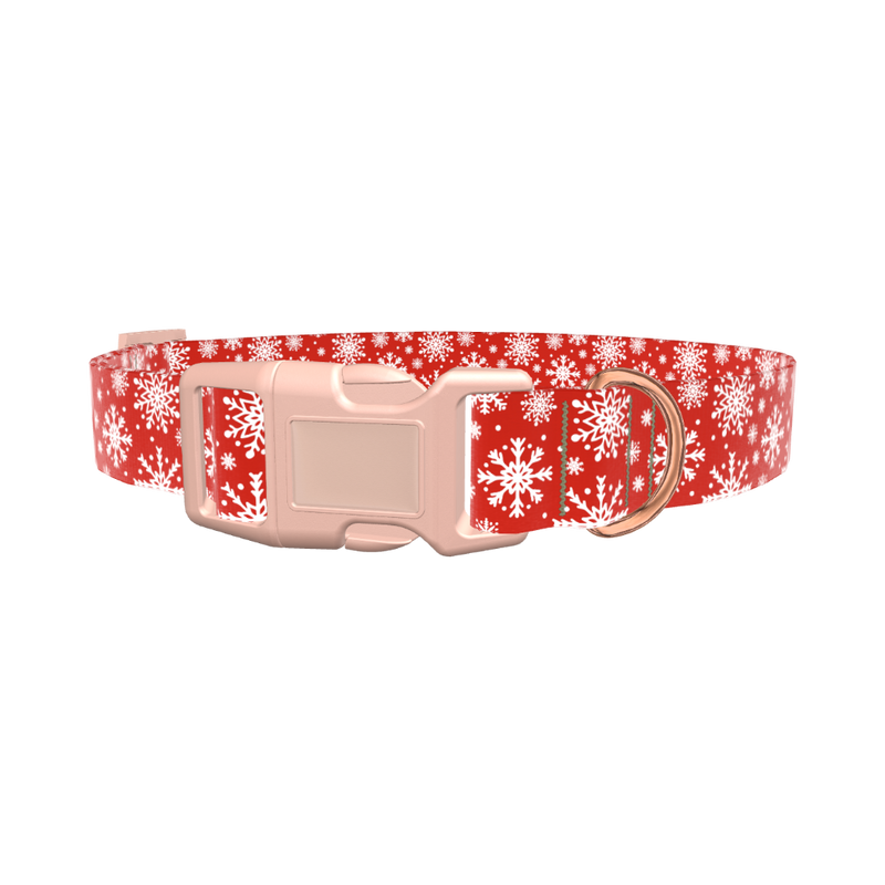 Festive Snowflake Dog Collar - plastic silver