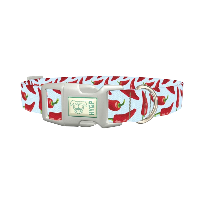 Chili Pepper Dog Collar - plastic silver