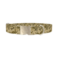 Khaki Pixel Camo Dog Collar - metal silver
