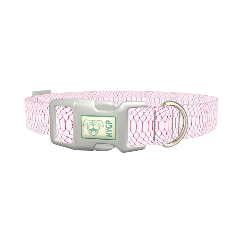 Geometric Snake Dog Collar - plastic silver