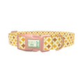 Yellow Geometric Star Dog Collar - plastic rose gold