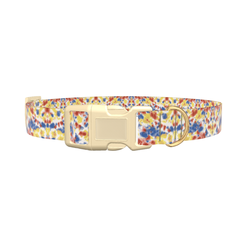 Tie Dye Dog Collar - plastic silver