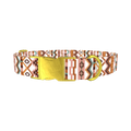 Aztec Stripe Dog Collar - metal gold