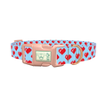 Pixelated Heart Dog Collar - plastic rose gold