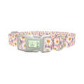 Pink Chamomile Dog Collar - plastic silver