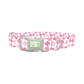 Pink Clover Dog Collar - plastic silver
