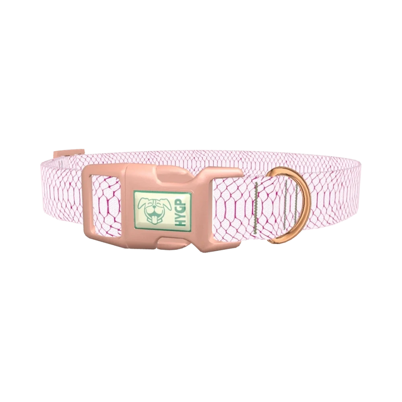 Geometric Snake Dog Collar - plastic rose gold
