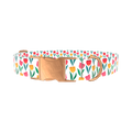 Colorful Tulip Dog Collar - metal rose gold