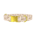 Beige Croissant Leaf Dog Collar - metal gold