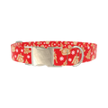 Gingerbread Reindeer Dog Collar - metal silver