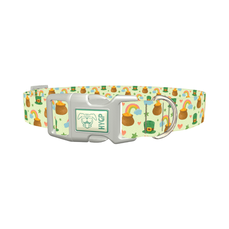 St. Patrick's Day Dog Collar - plastic silver