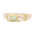 Bohemian Sun and Feather Dog Collar - plastic gold