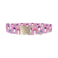 Multicolor Mushroom Dog Collar - metal silver