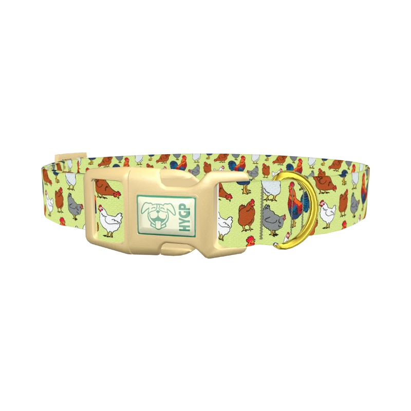 Chicken Rooster Dog Collar - plastic gold