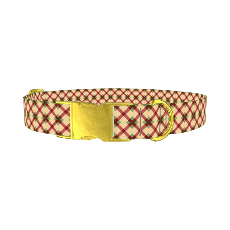 Geometric Cross Dog Collar - metal gold