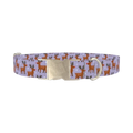 Purple Reindeer Dog Collar - metal silver