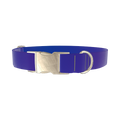 Blue Purple Gradient Dog Collar - metal silver