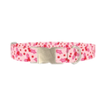 Pink Holly Berry Dog Collar - metal silver