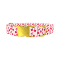 Heart Cherry Dog Collar - metal gold