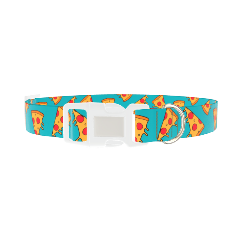 Pizza Slice Dog Collar - plastic silver
