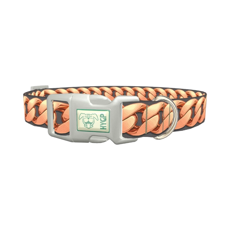 Rose Gold Chain Dog Collar - plastic silver