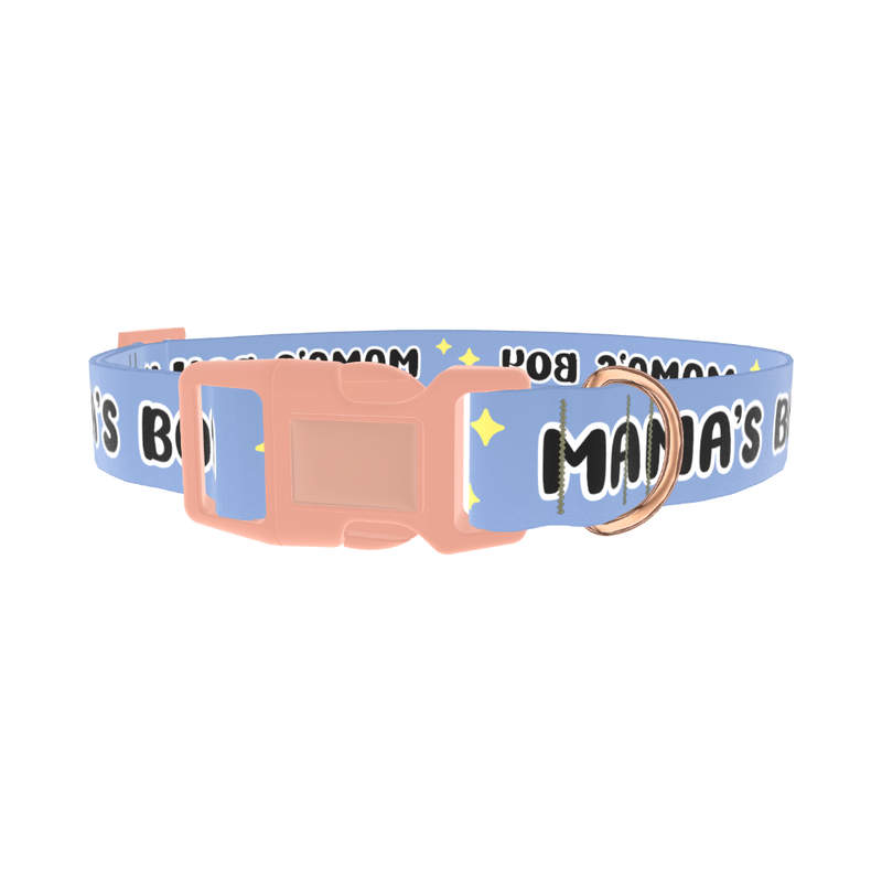 Mamas Boy Dog Collar - plastic rose gold