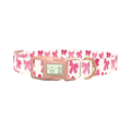 Pink Bow Dog Collar - plastic rose gold