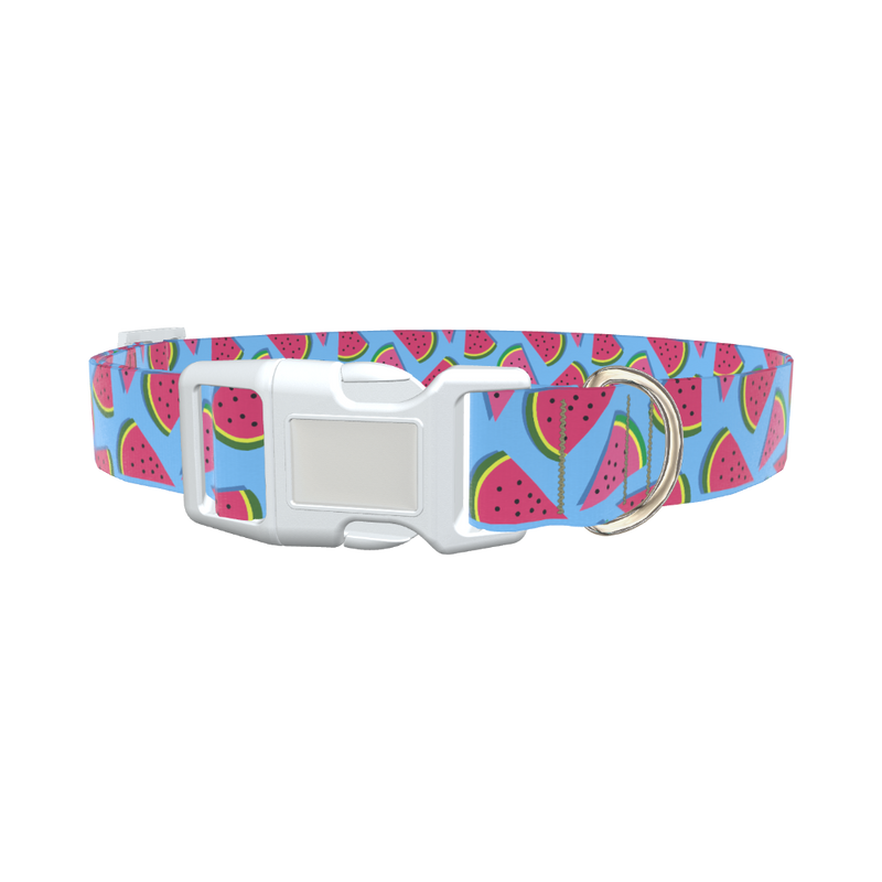 Geometric Watermelon Dog Collar - plastic rose gold
