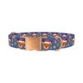 Blue Reindeer Gift Dog Collar - metal rose gold
