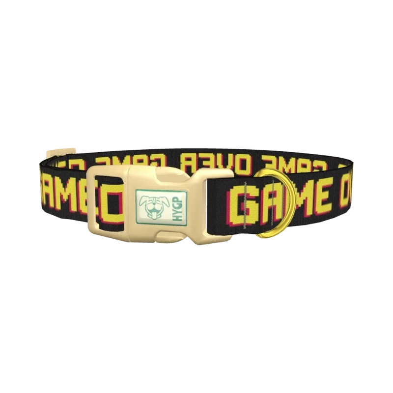 Retro Gamer Dog Collar - plastic gold