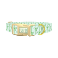 Green Bow Pattern Dog Collar - plastic gold