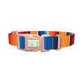 Mexican Textile Stripes Dog Collar - plastic rose gold