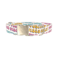 Positive Vibes Text Dog Collar - metal silver