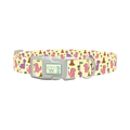 Cartoon Dino Volcano Dog Collar - plastic silver