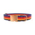 Geometric Stripes Dog Collar - metal silver