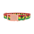 Rasta Leaf Dog Collar - plastic rose gold
