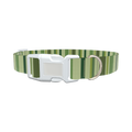 Green Striped Pattern Dog Collar - plastic rose gold