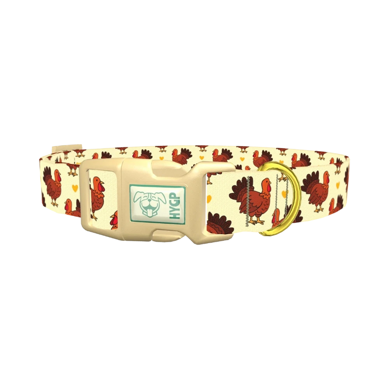 Turkey Heart Dog Collar - plastic gold