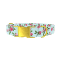 Pink Rose Blossom Dog Collar - metal gold