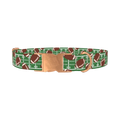 Green Football Field Dog Collar - metal rose gold