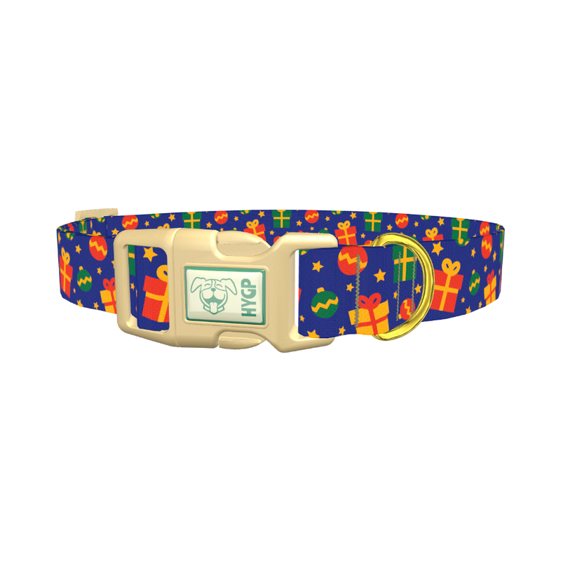 Festive Gift Dog Collar - plastic gold