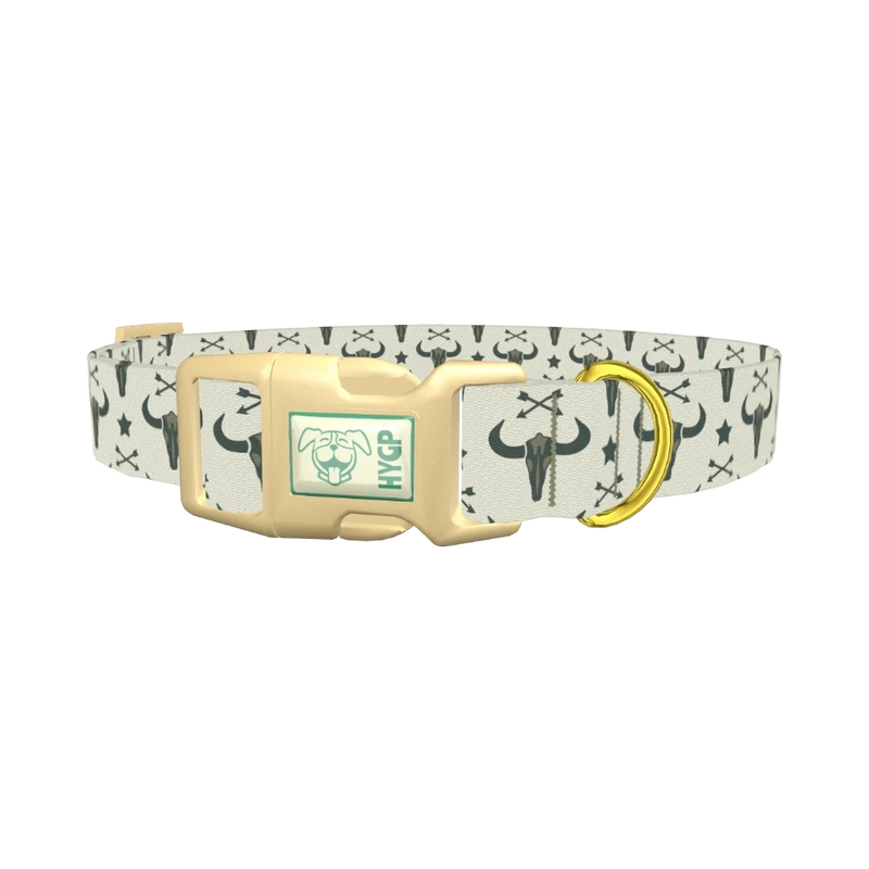 Western Skull and Arrows Dog Collar - plastic gold